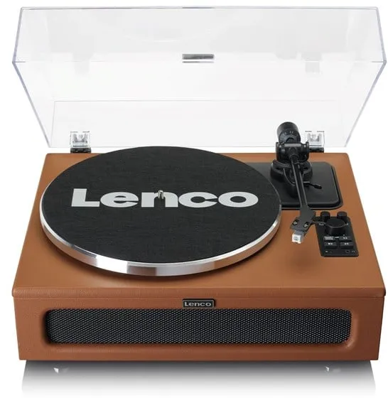 Lenco LS-430BK - Record Player with 4 built-in speakers - Brown - Pladespiller Brun